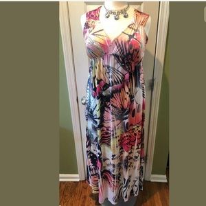 Butterfly Laser Print Maxi Dress Large